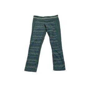 Lululemon Size 6 Green STRETCH Knit Athletic Workout Activewear Crop Pants
